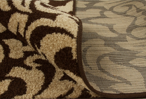 Kusový koberec LORENS, béžová / tmavě hnědá, 133x190 cm