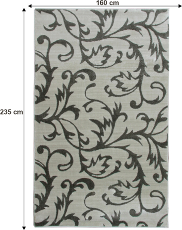 Kusový koberec GABBY, krémová / šedý vzor, 160x235 cm