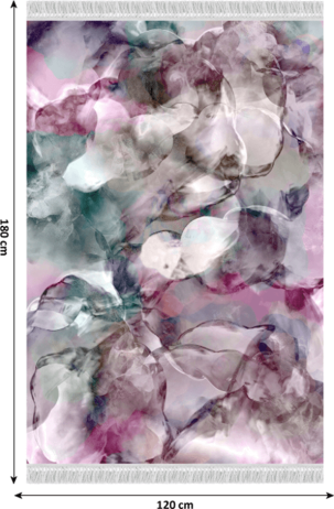 Koberec, růžová / zelená / krémová / vzor, 120x180, DELILA
