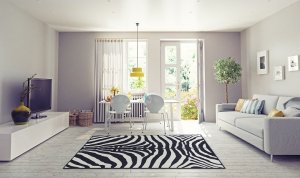 Kusový koberec ARWEN, vzor zebra, 140x200 cm