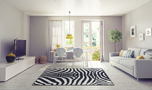 Kusový koberec ARWEN, vzor zebra, 40x60 cm