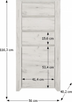 Komoda ANGEL typ 35, 1D-3S, bílá / craft