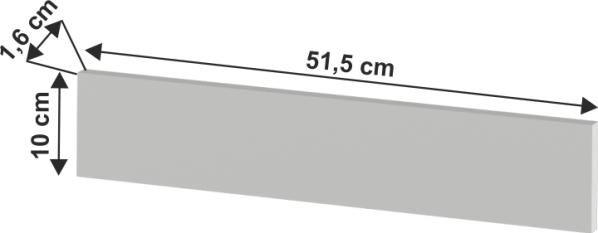 Koncový boční sokl na vysoké skříňky JULIA TYP 92, bílá