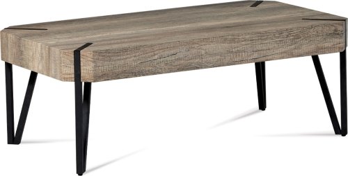Konferenční stolek 110x60x43, dub "Canyon grey", kov matná černá