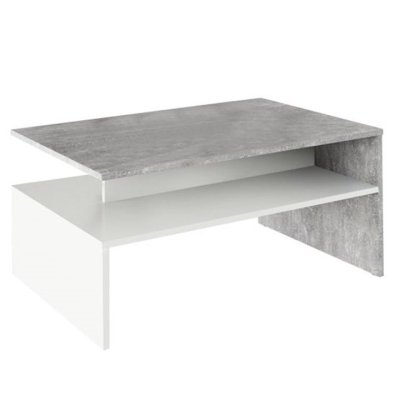 Konferenční stolek DAMOLI, beton/bílý