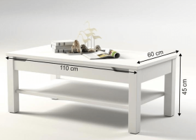 Konferenční stolek, bílý vysoký lesk, ADONIS AS 96