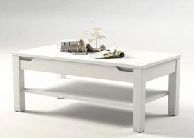 Konferenční stolek, bílý vysoký lesk, ADONIS AS 96