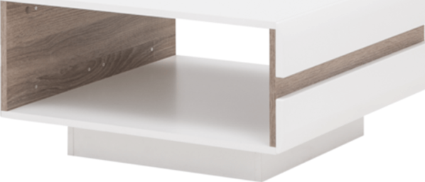 Konferenční stolek, dub sonoma tmavý truflový/bílá extra vysoký lesk HG, LYNATET TYP 70