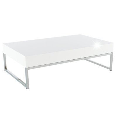 Konferenční stolek, chrom/bílá extra vysoký lesk HG, LOTTI