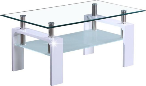 Konferenční stolek, bílá extra vysoký lesk HG, LIBOR
