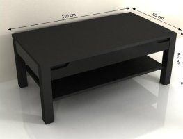 Konferenční stolek, černý vysoký lesk, ADONIS AS 96