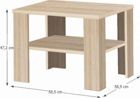 Konferenční stolek, malý, dub sonoma, INTERSYS 21