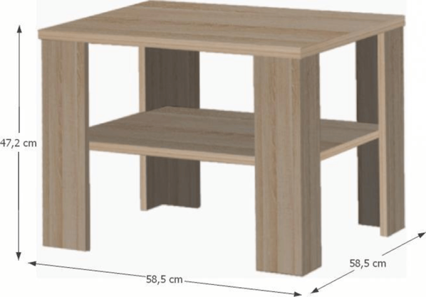 Konferenční stolek, malý, dub sonoma tmavý truflový, INTERSYS 21