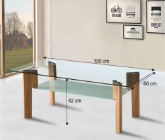 Konferenční stolek ADELO, dub sonoma + sklo