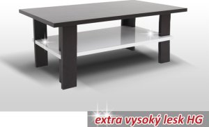 Konferenční stolek, wenge/bílá extra vysoký lesk HG, ANATOL