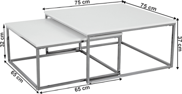 Konferenční stolek, chrom / bílá, ENISOL TYP 1