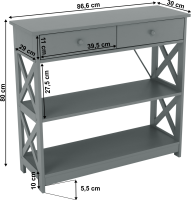 Konzolový stolek, šedá, LOMIR