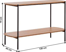 Konzolový stolek v industriálním stylu, akácie / černá, HOLAR
