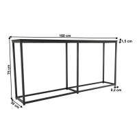 Konzolový stolek v industriálním stylu, tmavě šedá grafit / černá, BUSTA
