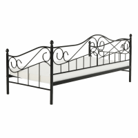 Kovová postel DAINA, černá, 90x200