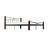 Manželská postel PAULA, dřevo ořech/černý kov, 140x200