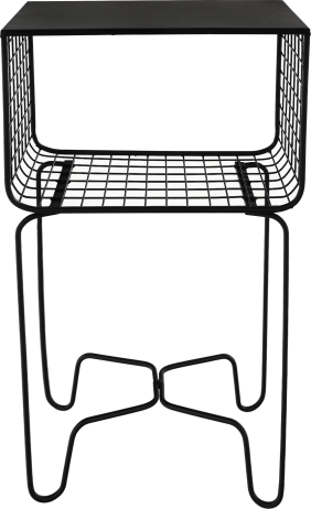 Kovový odkládací stolek, černá, LONIO