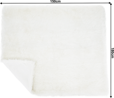 Kožešinová deka, bílá, 150x180, Ebona TYP 1