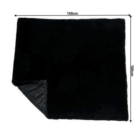 Kožešinová deka, černá, 150x180, Rabita NEW TYP 1