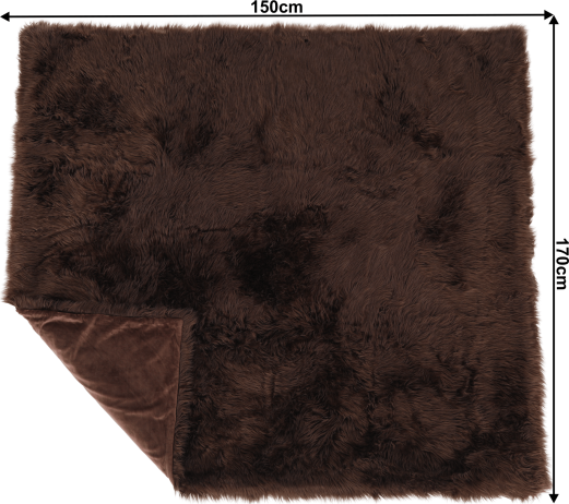 Kožešinová deka, hnědá, 150x170, Ebona TYP 3