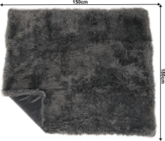 Kožešinová deka, šedá, 150x180, Ebona TYP 5