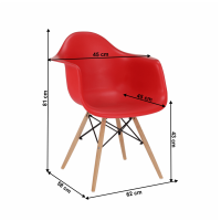 Designová židle DAMEN, červená / buk