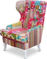 Designové křeslo DIMO Typ 1, látka patchwork