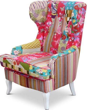 Designové křeslo DIMO Typ 1, látka patchwork