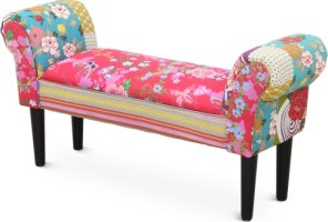 Designová lavice DIMO Typ 3, látka patchwork