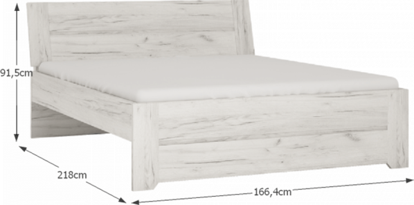 Ložnicová sestava ANGEL, skříň, postel 160x200, 2x noční stolek, bílá craft