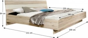 Ložnice VALERIA (skříň, postel,2 noční stolky), dub písková/bílá