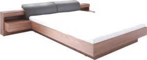 Ložnicový komplet REKATO (skříň + postel 160x200 se 2 nočními stolky), ořech / grafit
