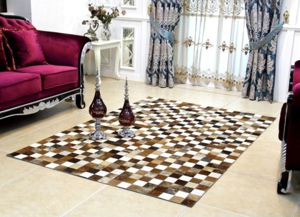 Luxusní koberec KŮŽE Typ3, patchwork, 144x200 cm