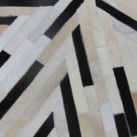 Luxusní kulatý koberec KŮŽE Typ8, patchwork, 150x150 cm