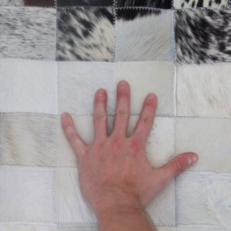 Luxusní kulatý koberec KŮŽE Typ9, patchwork, 200x200 cm