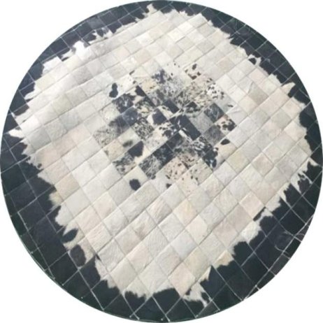 Luxusní kulatý koberec KŮŽE Typ9, patchwork, 200x200 cm