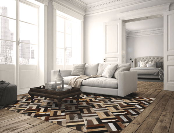 Luxusní koberec KŮŽE Typ2, patchwork, 200x300 cm