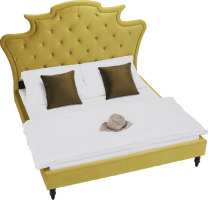 Luxusní postel REINA, zlatá Velvet látka, 180x200