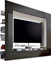Luxusní obývací stěna MEDI TV, černá / extra vysoký lesk