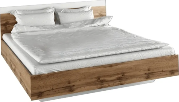 Manželská postel GABRIELA, 160x200 cm, dub wotan / bílá