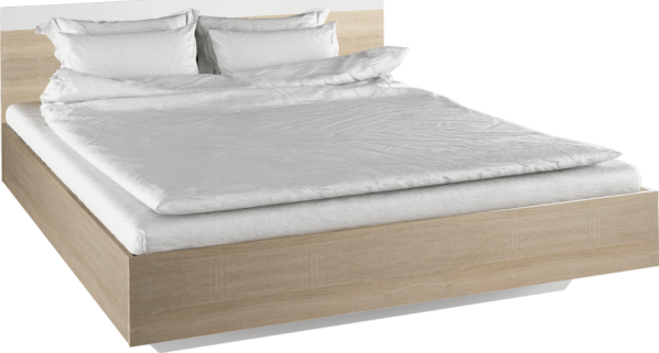 Manželská postel GABRIELA, 180x200 cm, dub sonoma / bílá