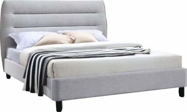 Manželská postel, šedá, 160x200, BALDER
