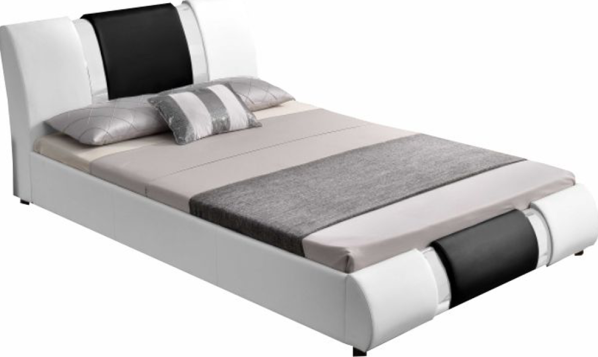 Moderní postel LUXOR, bílá / černá, 160x200