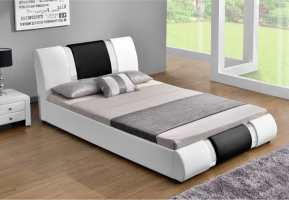 Moderní postel LUXOR, bílá / černá, 160x200