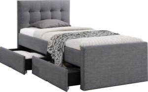 Moderní postel VISKA, šedá, 90x200 cm